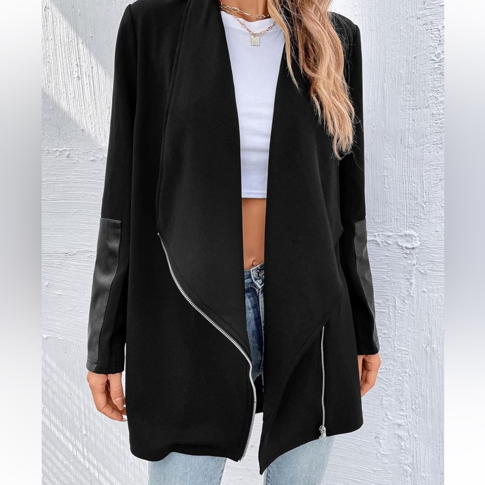 Red 23 Drape Leather Patch Jacket - Picture 8 of 9